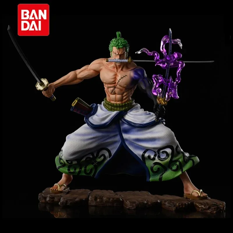 18CM Anime One Piece Figure Luffy Zoro Figurine Three Knife Flow Action Figures Statue Model Doll Collection Toy Gift Kids