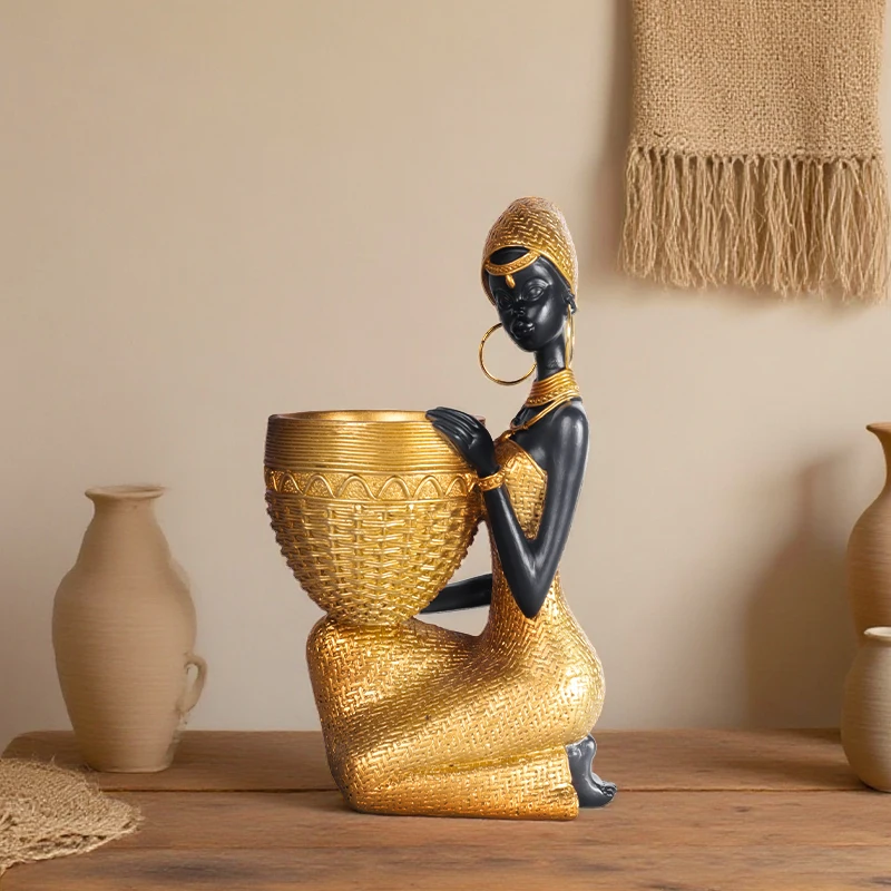 African Girl Plate Sculpture 7
