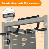 B93B-Wall Mounted Pull Up Bar - Chin Up Bar For Doorway, Multi-Gym Home Fitness Equipment With Enhanced Door Frame Protection