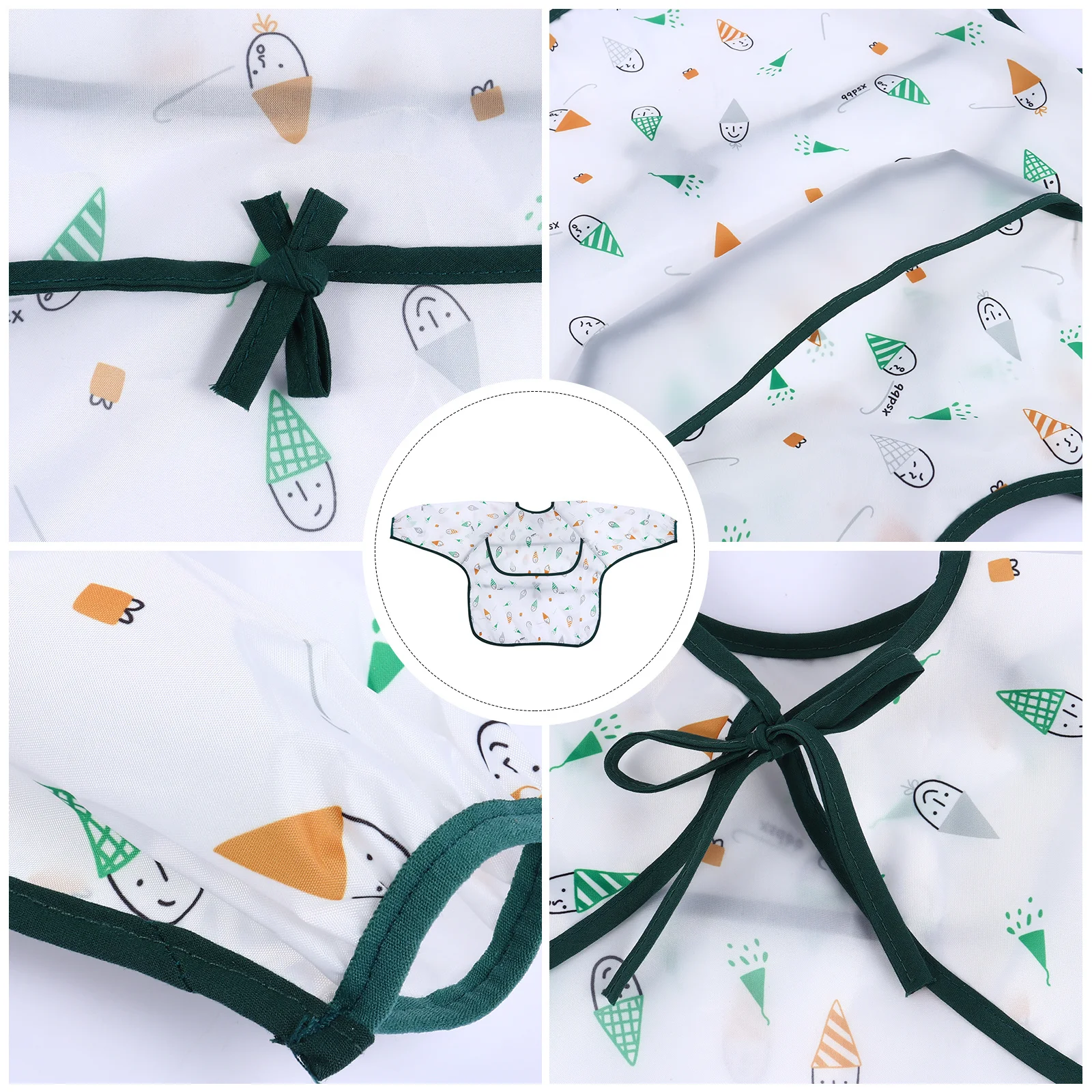 

Cartoon Pattern Waterproof Baby Overclothes Long Sleeve Dining Bib Adjustable Neck for Infant Kid Feeding and Eating Apron