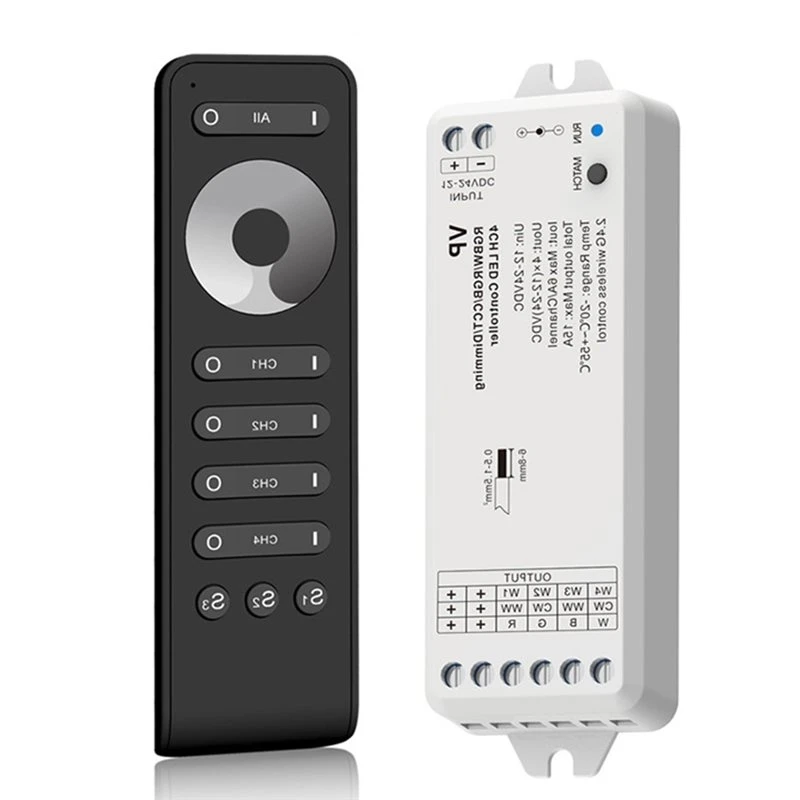 kit-dimmer-autonomo-a-4-canali-a64k-con-telecomando-24g-per-strisce-led-rgbw-rgb-cct-design-avanzato