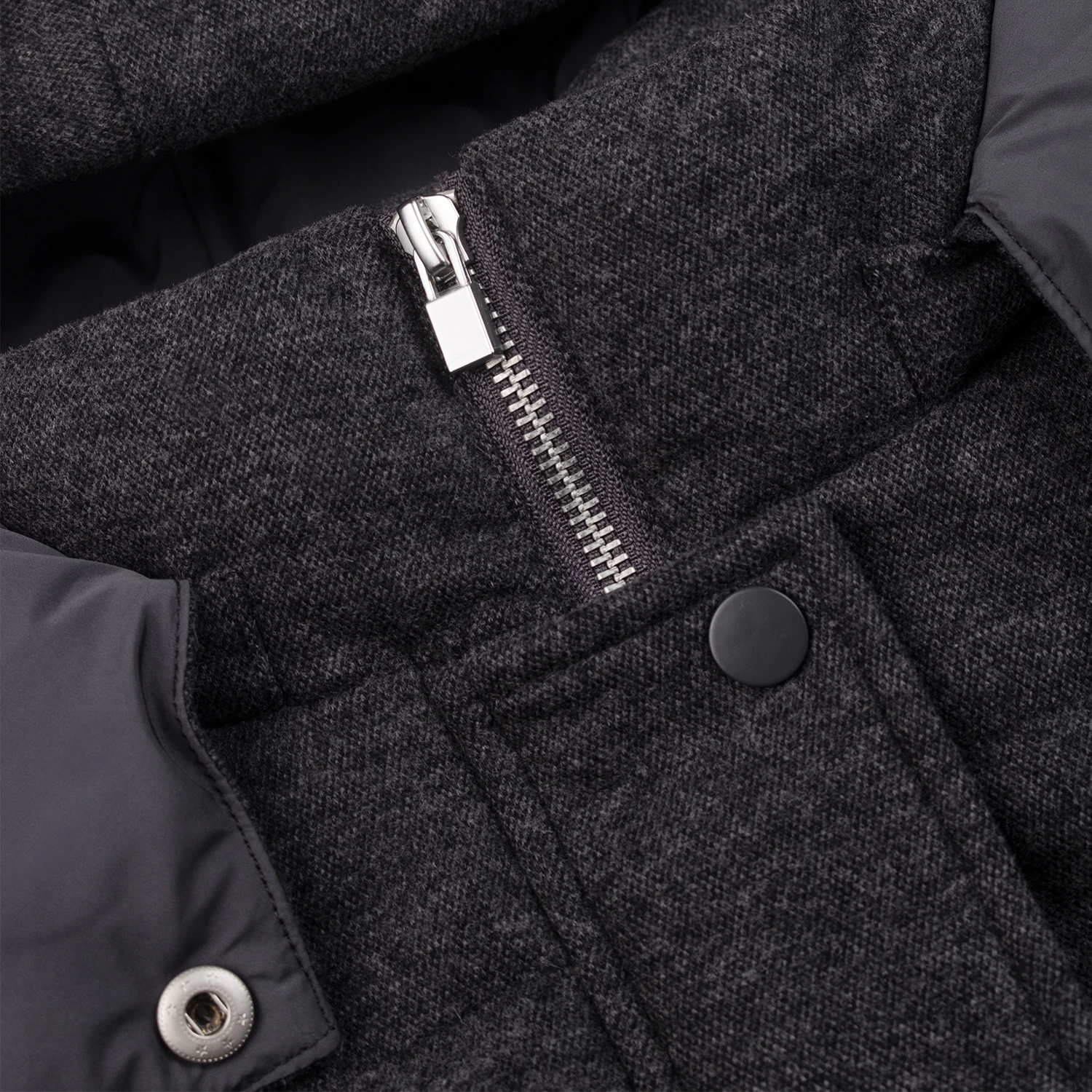 LP9078 wool goose down jacket 2024 winter double pocket detachable hooded mid length warm down jacket for women