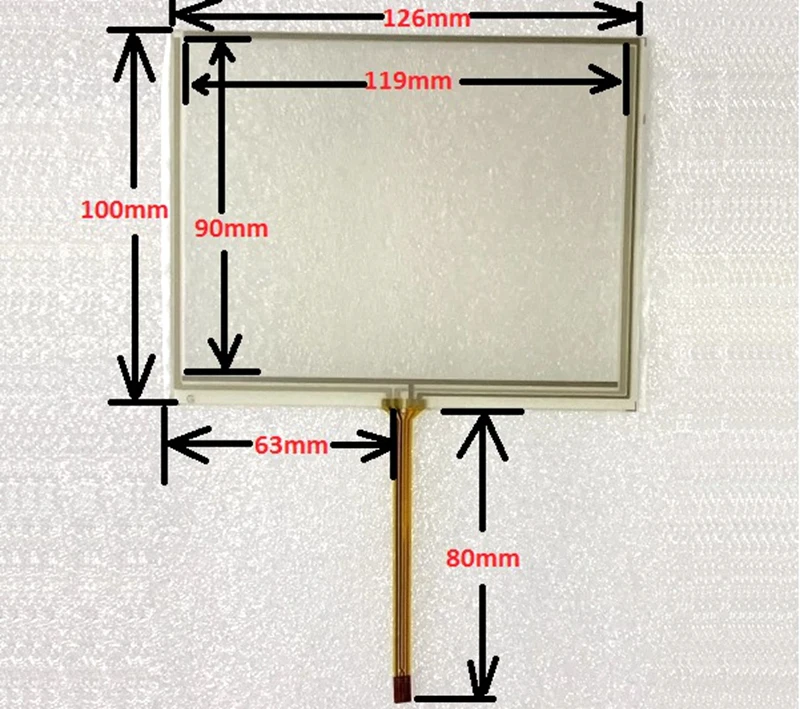 

KDT-6321 5.6inch 126X100mm 4 lins Resistance Touch Screen glass touchsensor digitizer Industrial control