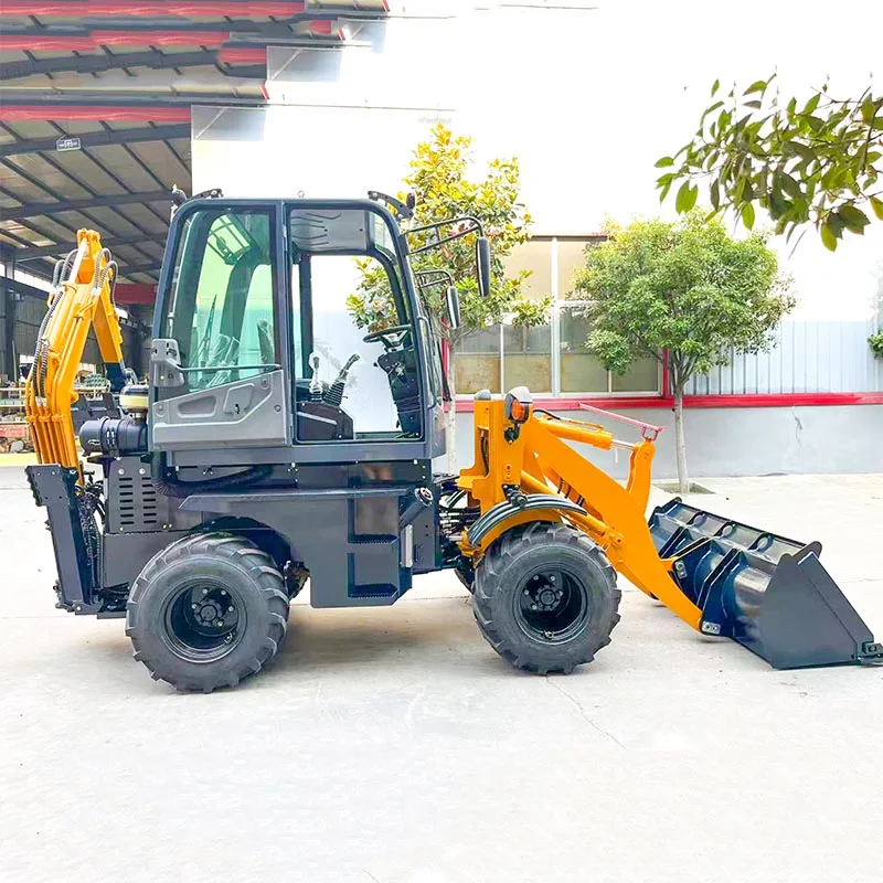 Multi Functional Backhoe Loader 4 Wheel Drive Dual Working Arm Compact Construction Machine For Ditch Excavation