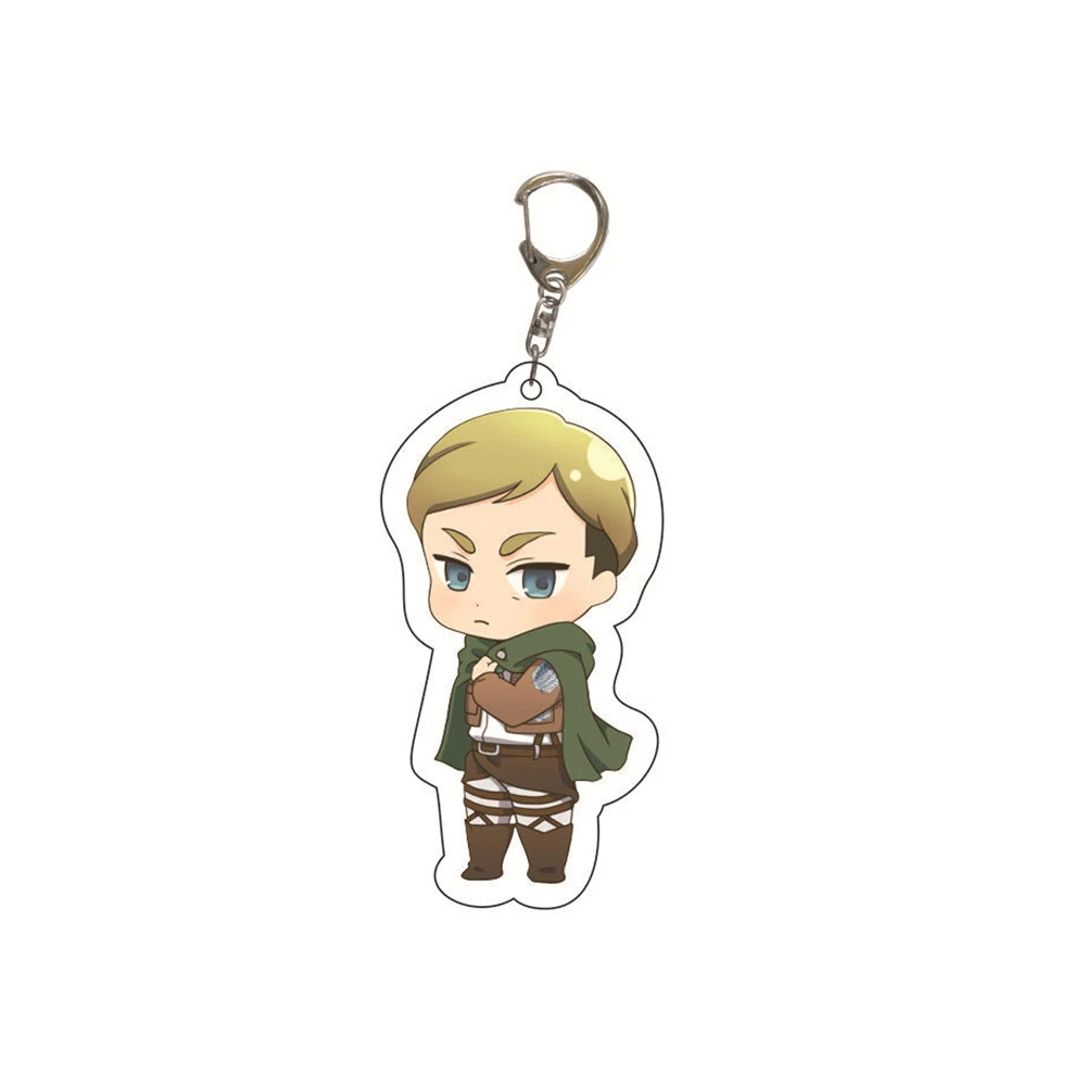 Anime Attack of The Giants Levi Ackerman Allen Yeager Keychain Pendant Role Playing Double Sided Acrylic Keychain KeyringJewelry