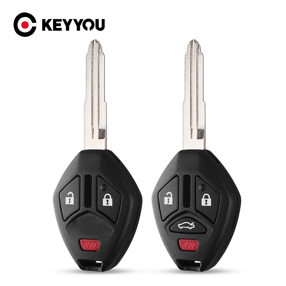 KEYYOU Uncut Blade Key Shell Case 3 pulsanti telecomando Fob per Mitsubishi Eclipse Galant Lancer Raider backpack Outlander 4 pulsanti