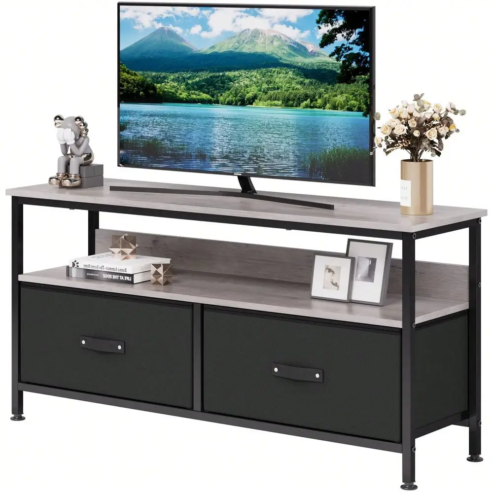 

TV Stand, Entertainment Center With Storage, 50 Inch TV Stand For Bedroom Small TV Stand Dresser With Drawers And Shelves, TV M