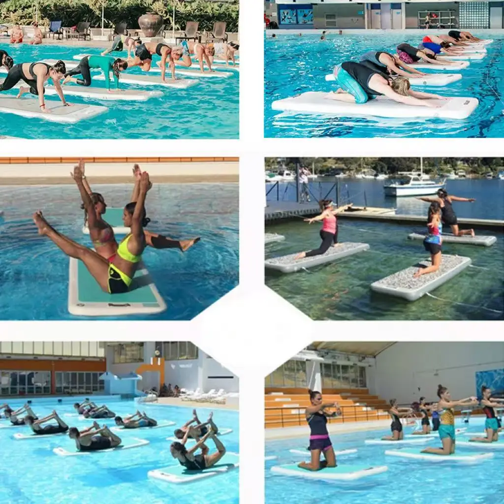 Customized Color PVC All-Season Inflatable Air Track Mattress Yoga Water Trampoline Gymnastics Gym Mat  Entertainment for Beach