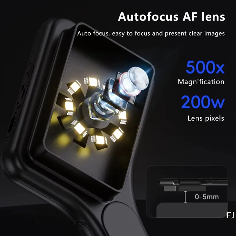 [YU]Digital Microscope Handheld 3.0 Inch IPS Color Screen Autofocus 2MP Coin Video Microscopes 500x Magnification