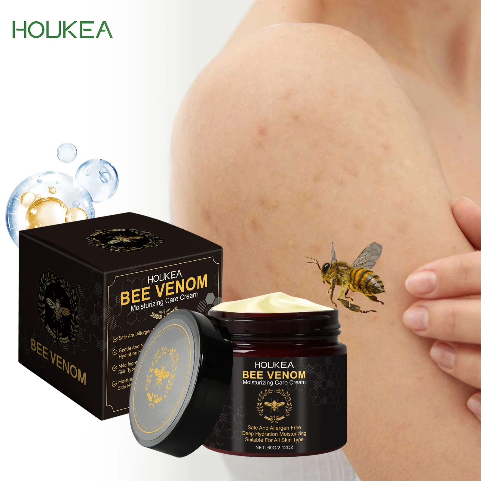 

Bee Venom Moisturizing Care Cream - Deep Hydration Face Cream with Anti-Aging Benefits - Safe & Allergen-Free Formula
