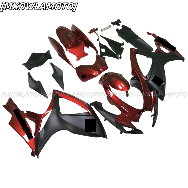 Motorcycle Abs Accessories for  600 750  K6 Full Fairing Kit 2006-2007 Black and Red Classic Print Cowling Bodywork