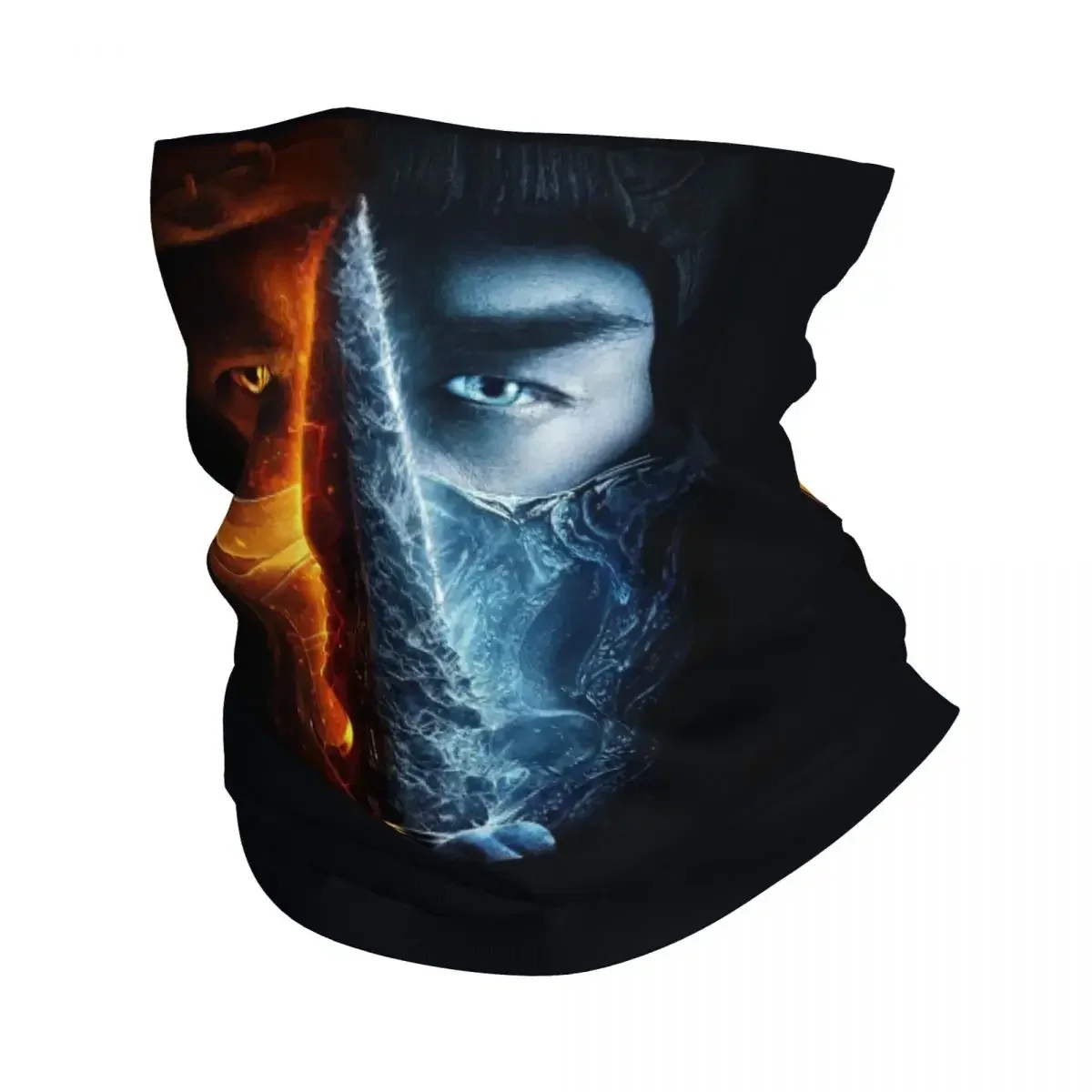 Mortal Kombat Scorpion Winter Headband Neck Warmer Hiking Cycling Tube Scarf MKX Fighting Game Face Bandana Gaiter