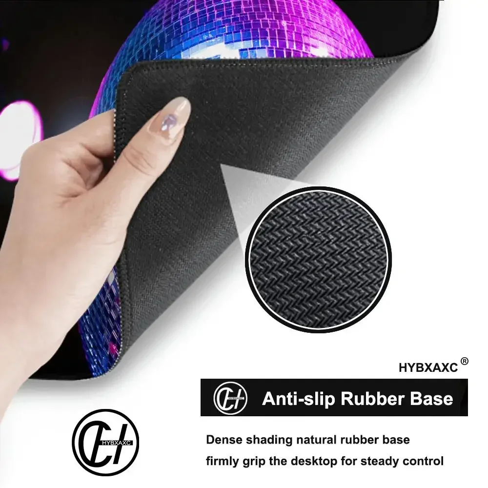 Tapis en caoutchouc métallique coloré paillettes Look Disco Ball Image Gamer clavier tapis sans fil souris Ped mignon tapis de bureau jeu Pc tapis de bureau