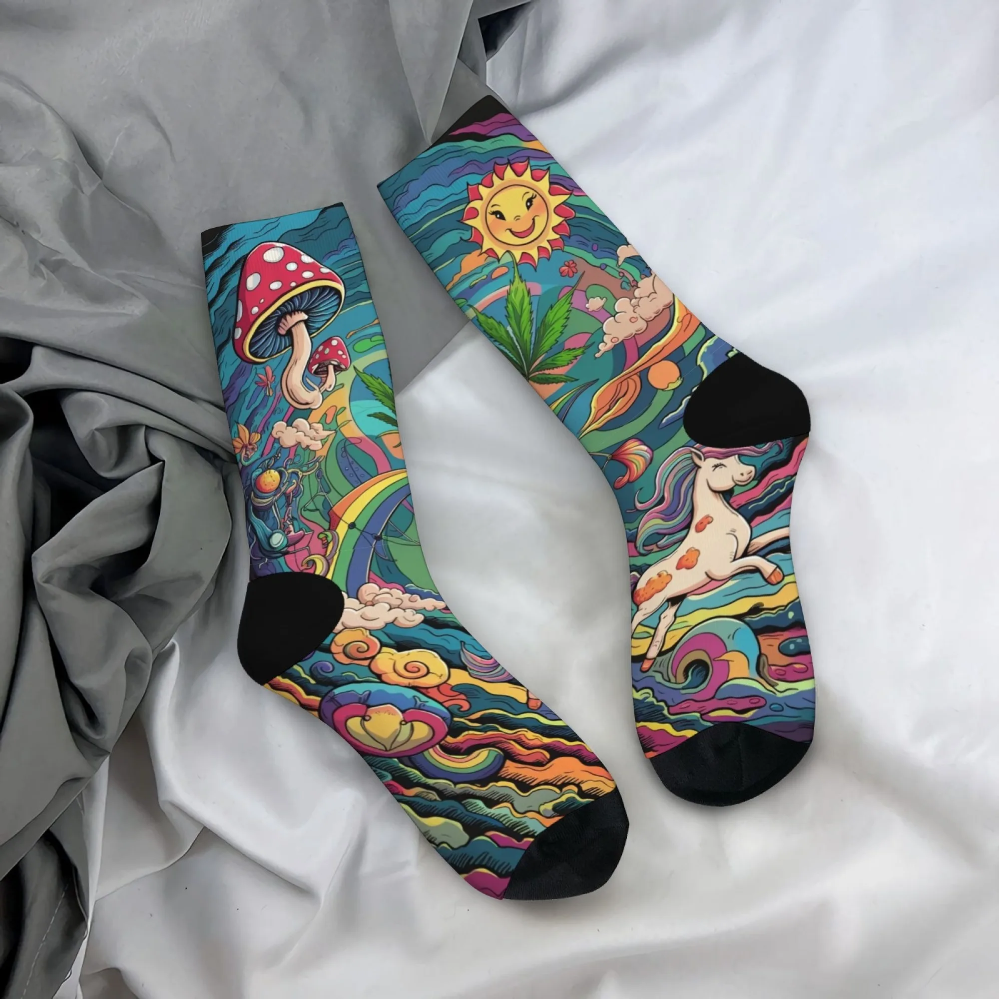 Harajuku ريترو البوهيمي الخيال طباعة الرجال الجوارب مريحة للتنفس عدم الانزلاق الجوارب الجدة الشارع الهيب هوب طاقم الجوارب هدية #1