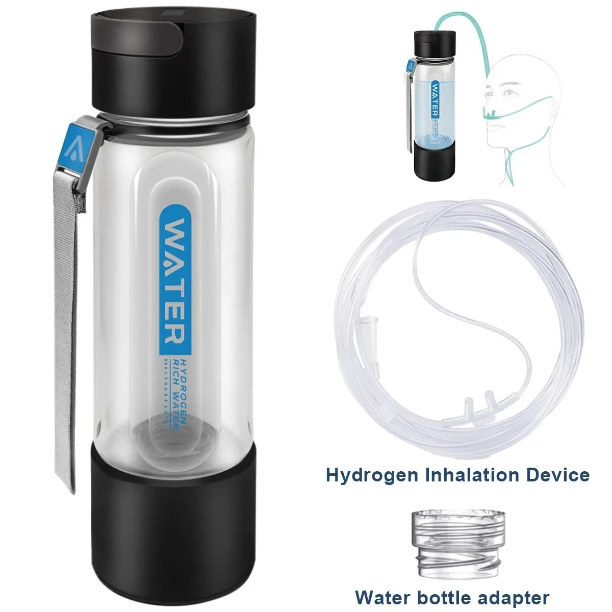 Plus Electrolysis Times,H2 Inhalation device， Hydrogen Water Generator Bottle Cup DuPont SPE+PEM Dual Chamber Maker lonizer
