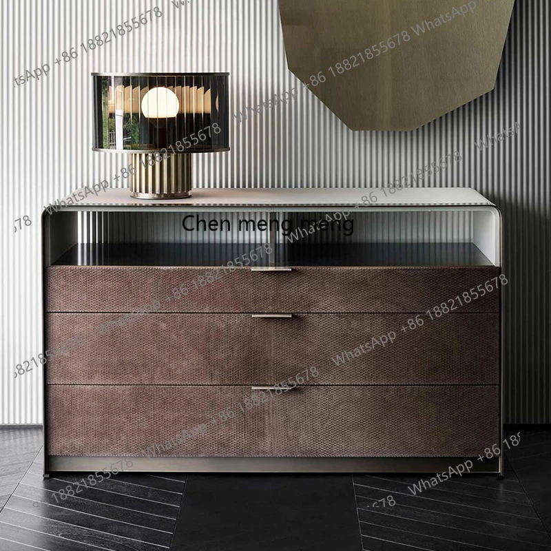 

Solid wood dining side cabinet Modern simple Italian entry porch cabinet Living room Minimalist dining room Storage