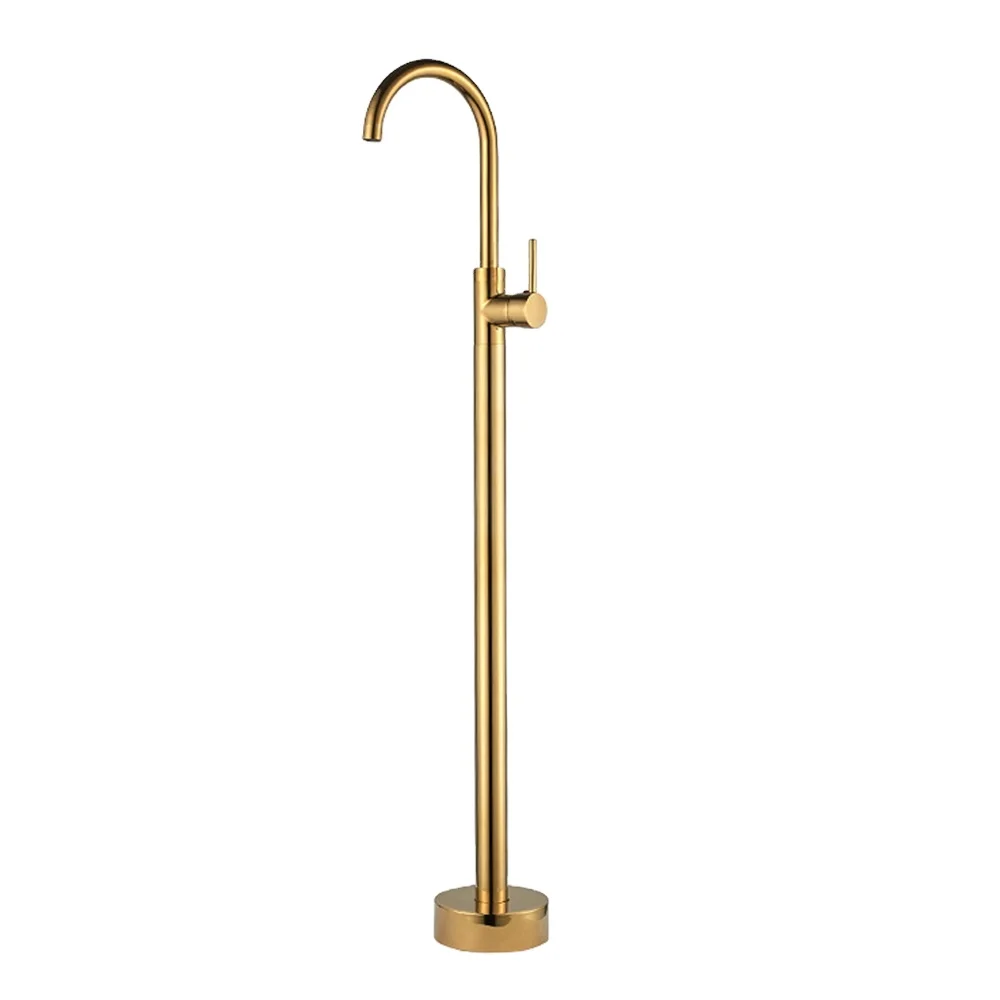 

BL19000G Gold Color Brass Body Floor Standing Bathtub Tap Floor Mounted Free Standing Bath Faucet