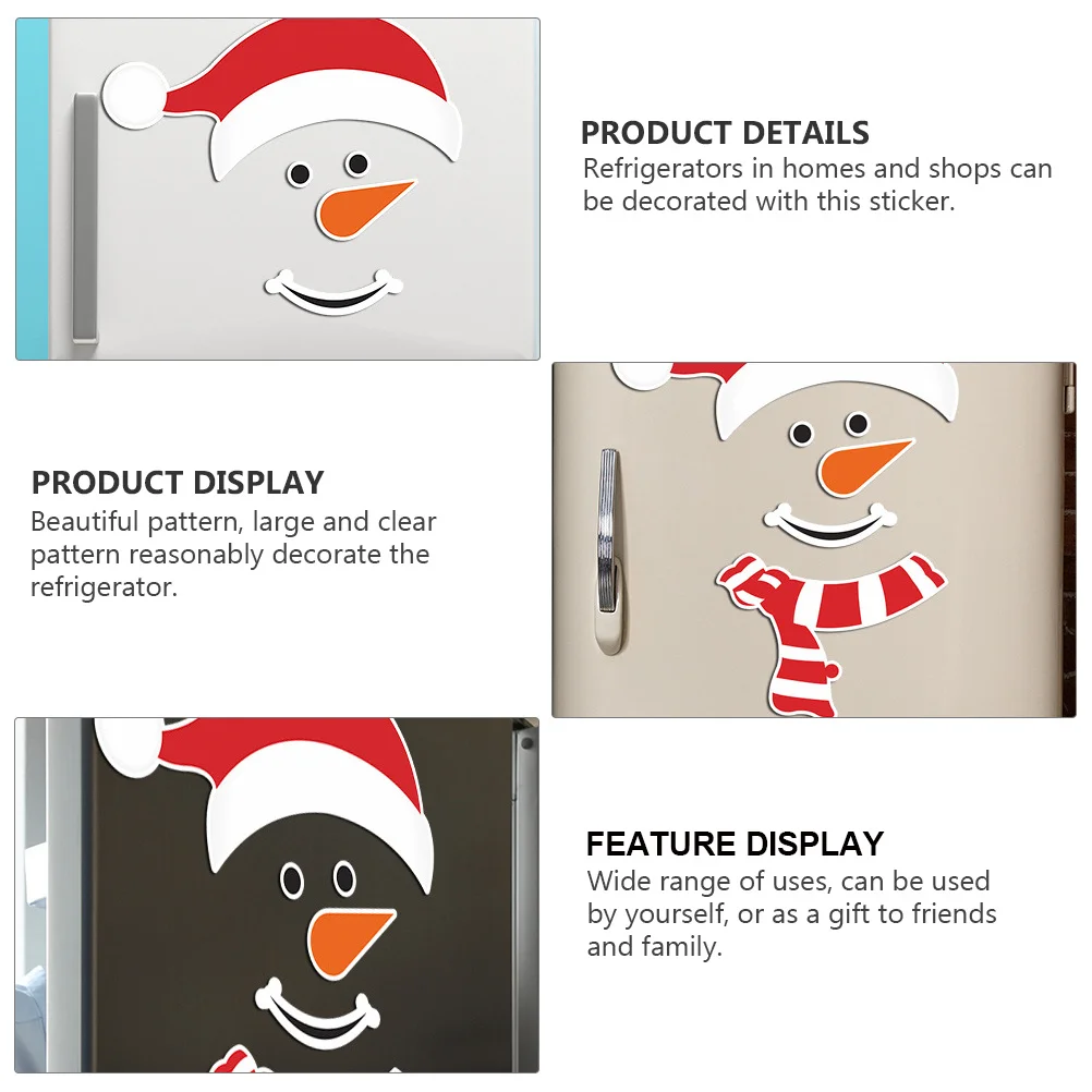 

1Set Christmas Snowman Refrigerator Stickers DIY Fridge Decals Removable Holiday Party Decoration Refrigerator Stickers