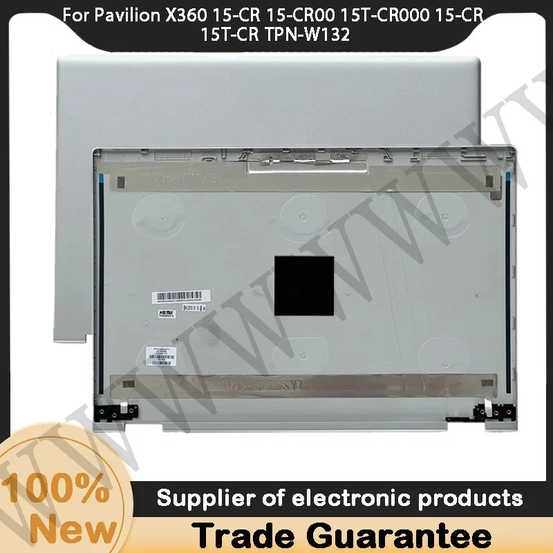 BDBH Nuevo para HP Pavilion X360 15-CR 15-CR00 15T-CR000 15-CR 15T-CR TPN-W132 Cubierta trasera LCD plateada L22454-001 L22474-001