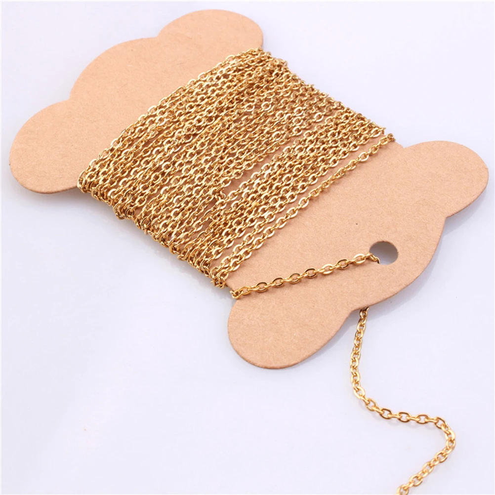 

1pc Stainless Steel Cross Chain 300X0.2Cm Golden Twisted Diy Necklace Making Kit Jewelry Crafting Accessory Durable Chain For