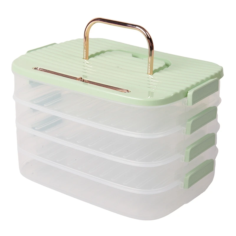 

Dumpling Storage Box Refrigerator Freezer Box Food Grade Dumpling Freezer Box Kitchen Accessories Organizer Green