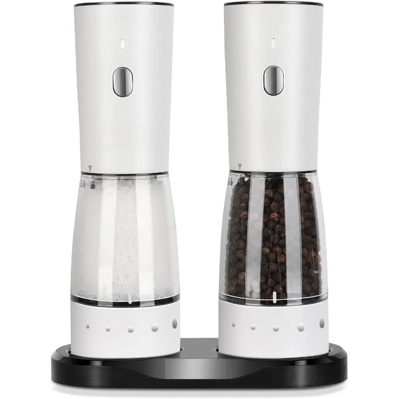 Salt and Pepper Grinder Set, Large Capacity 5.3oz Salt and Pepper Grinder Set with Adjustable Coarseness