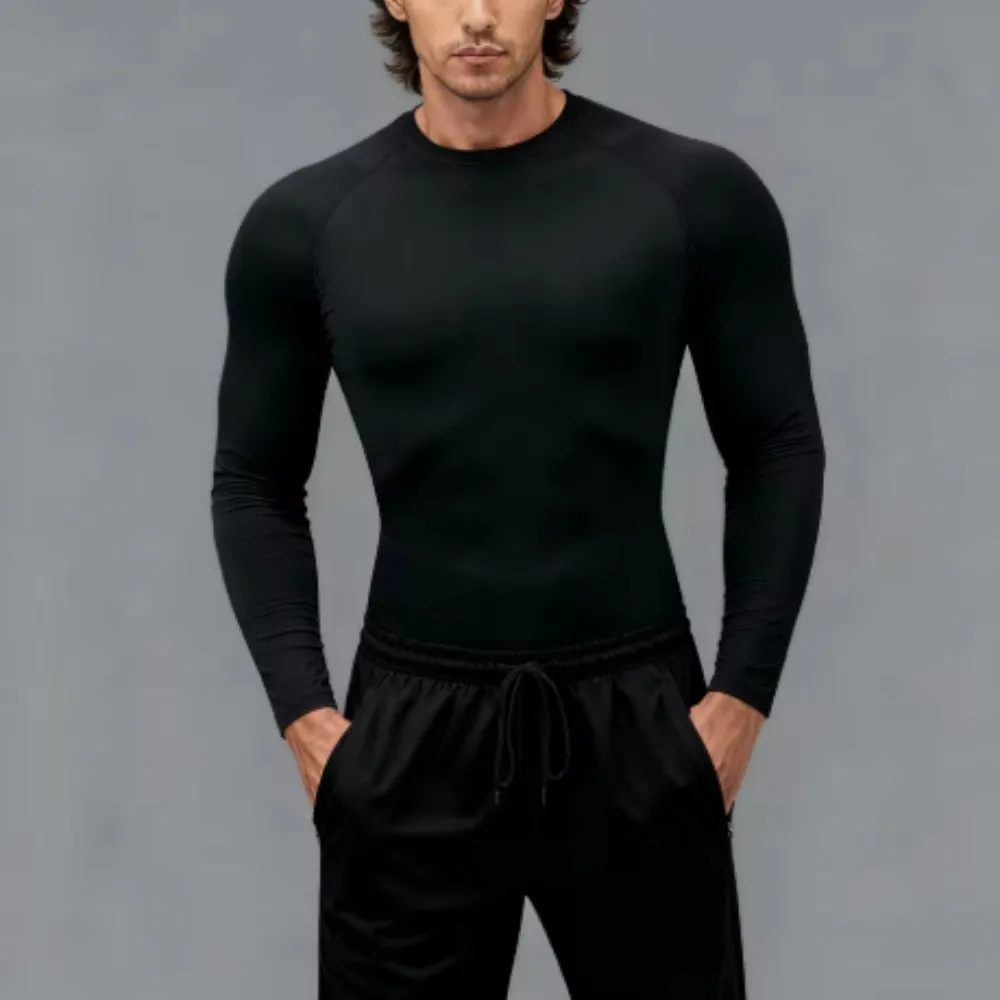 

Men Bodybuilding Sports T-Shirt Quick Dry Running Shirt Long Sleeve Compression Top Gym T Shirt Men Fitness Tight Rashgad