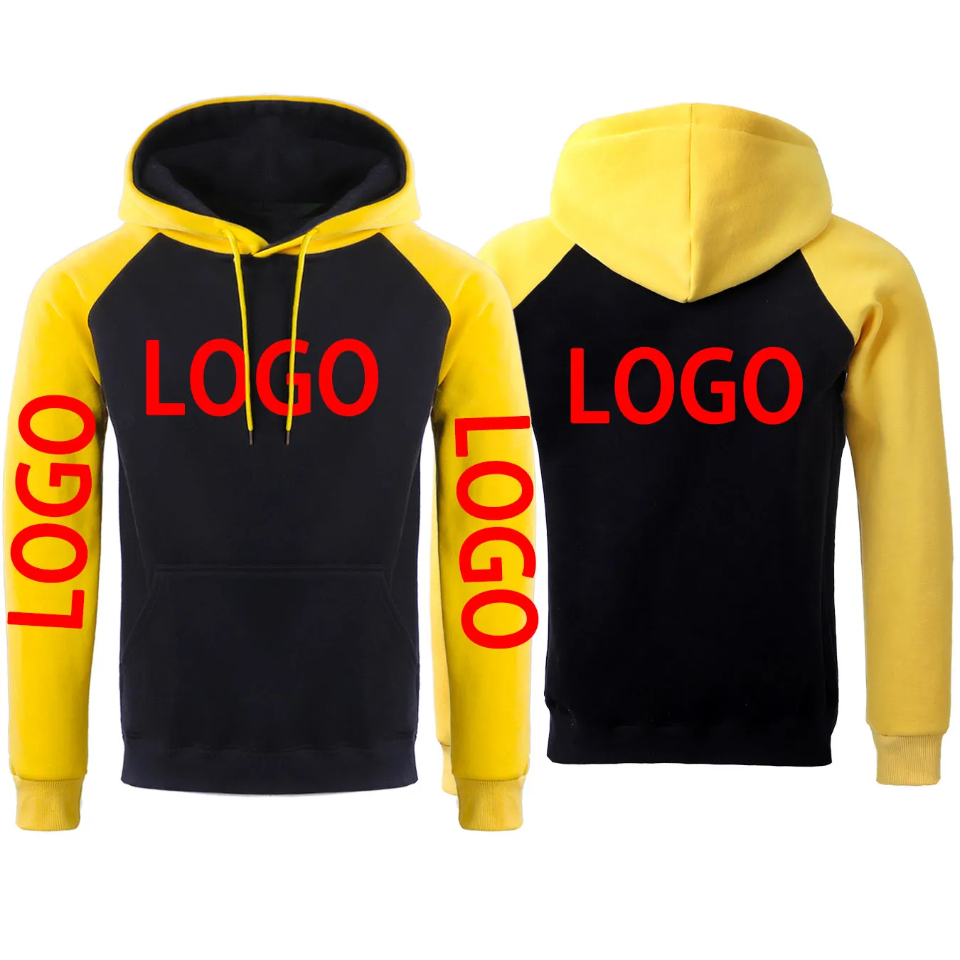 Custom Your Logo Design Style Print Customize Men Hoodies Sweatshirts Raglan Autumn Fleece Warm Black Hoodie Top Streetwear