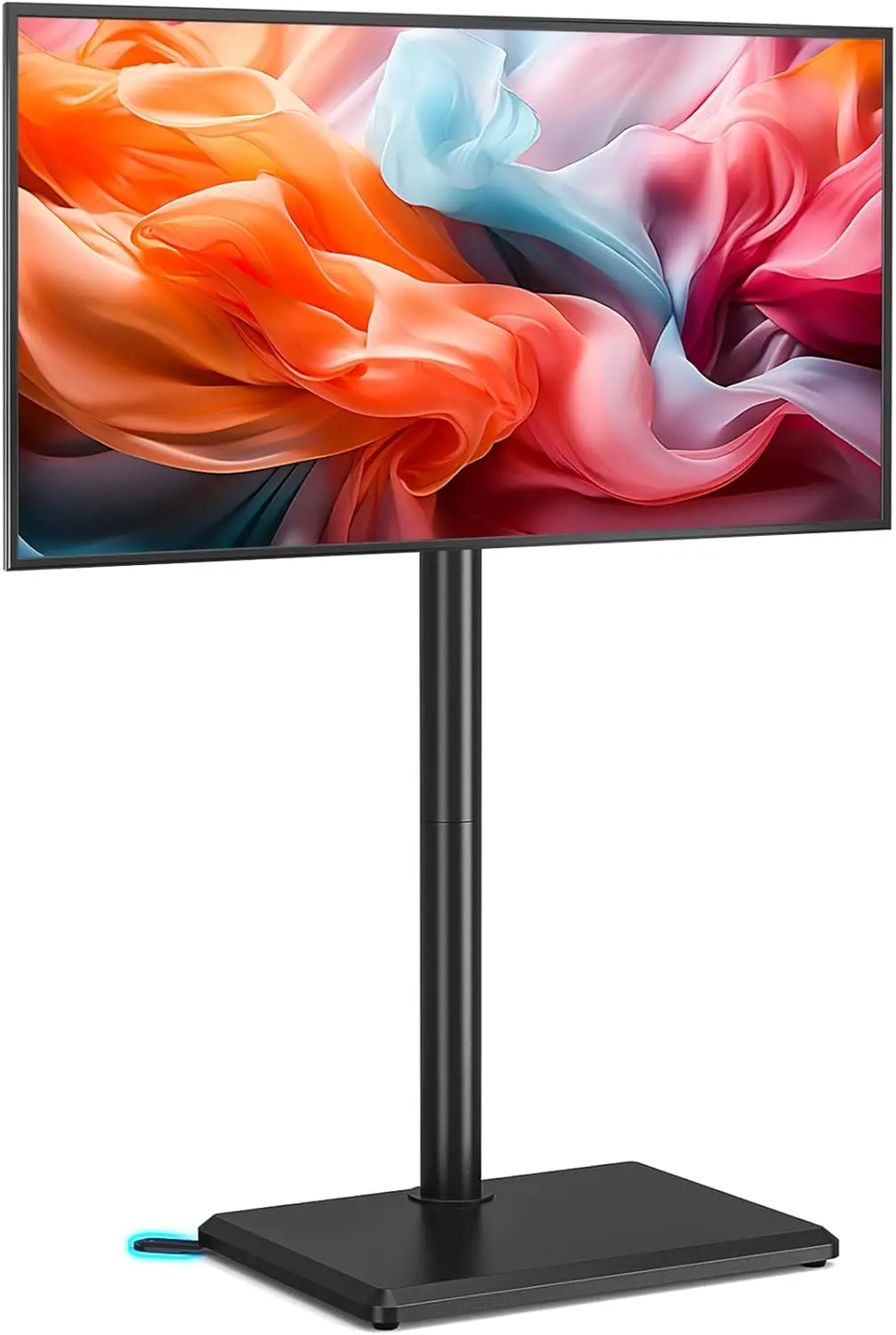 

Поворотная напольная подставка под телевизор для телевизоров диаметром 32–60 дюймов, регулируемая по высоте с деревянным основанием, компактная конструкция для спальни и гостиной