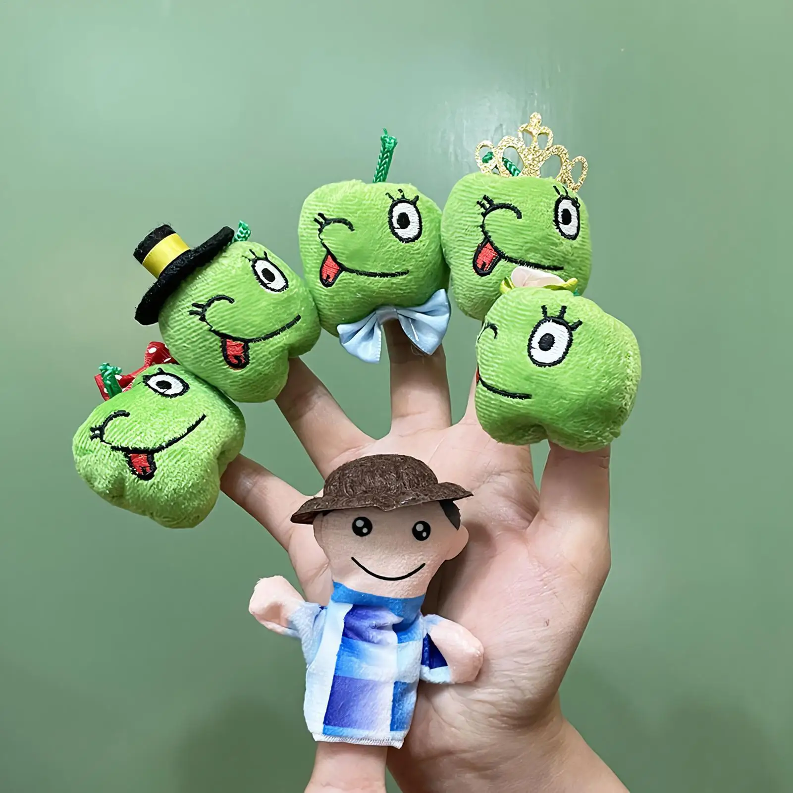 Marionetas de dedo para niños pequeños, 6 piezas, marionetas de peluche para contar historias, muñecos de peluche suaves educativos, juguetes de aprendizaje para juegos sensoriales