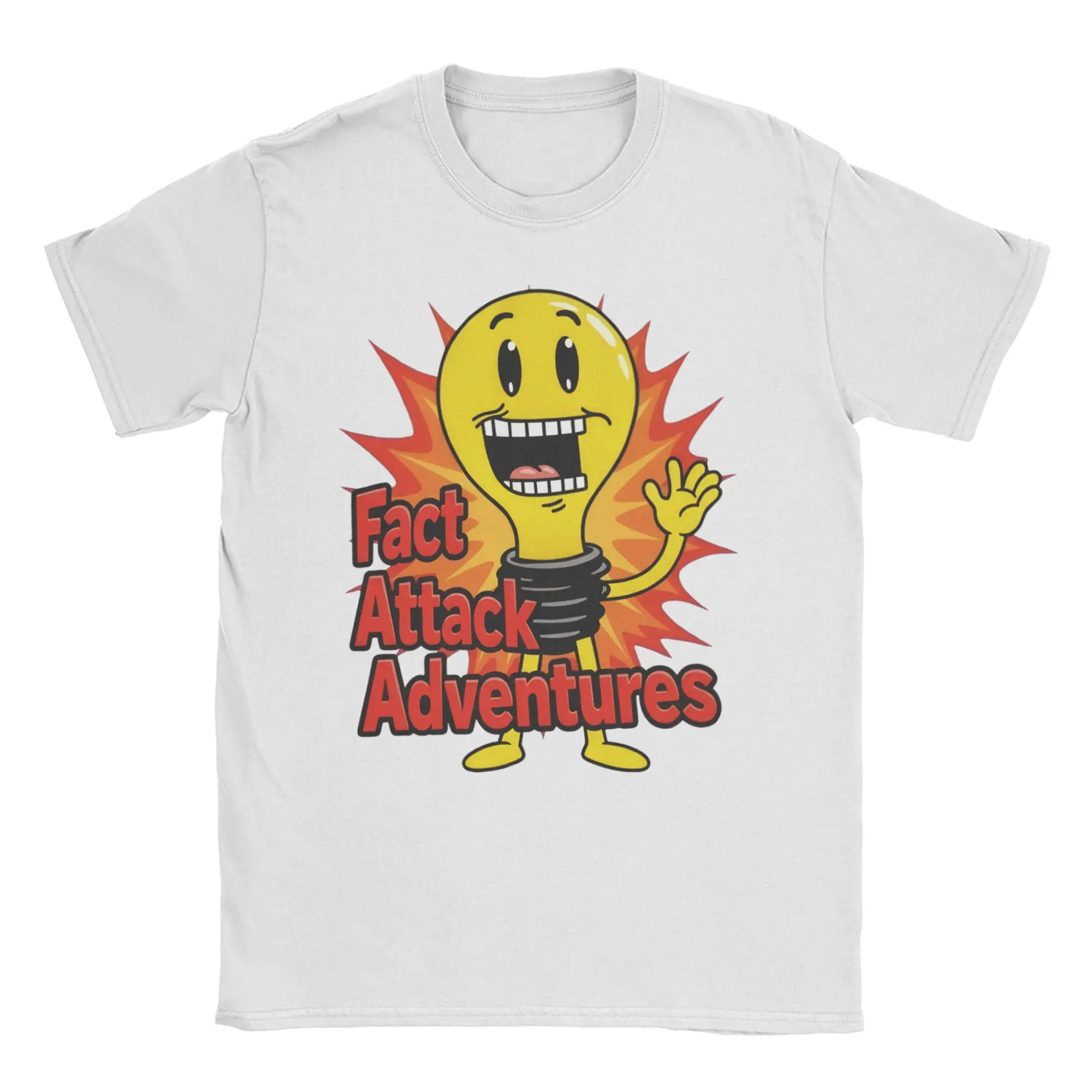 Fact Attack Adventures T Shirt Men Women's Cotton Fun T-Shirt Round Neck  Tees Short Sleeve Clothing Birthday Present