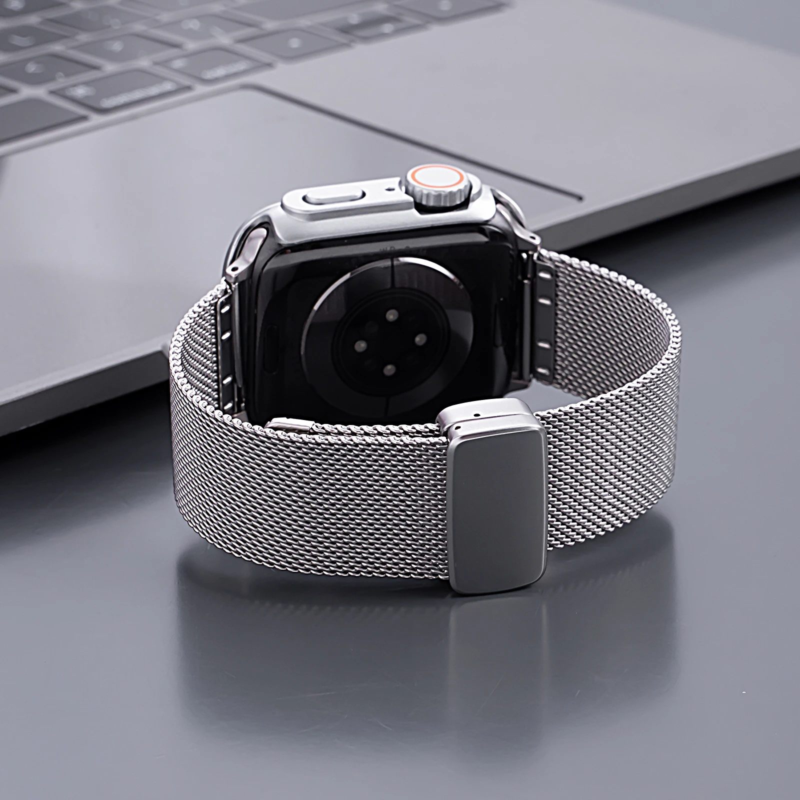 Weiches Magnetschnallen-Mesh-Armband für Apple Watch Ultra 49 mm 46/45/44/42 41/40/38 verschiebbares Magnetschnallenarmband für iwatch 10/9/8