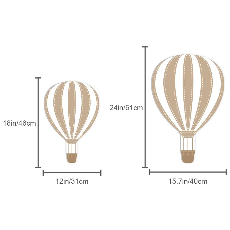 Hot Air Balloon Cardboard Cutout for Decorations Brown/Pink/Blue/Green KT Board Boho Birthday Baby Shower Party Backdrop