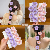 10 Pink Purple Sweet Flower Hair Clips for Daily Use Hair Accessories
