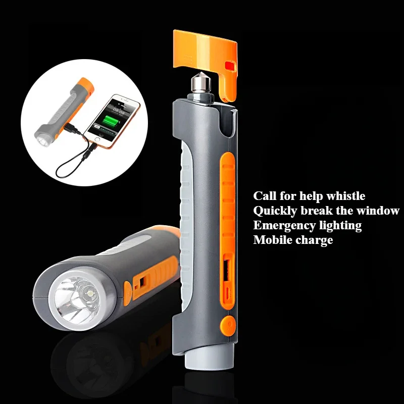 

Four in One Car Multifunctional Safety Hammer Window Breaker Mobile Phone Charging Lighting Emergency Dismantling