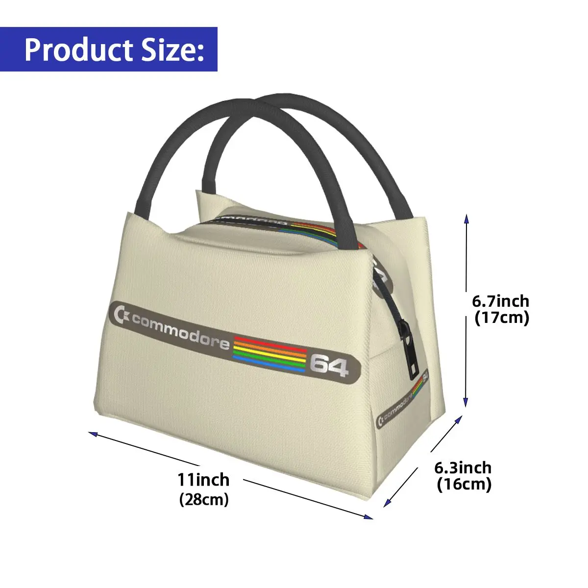 Commodore 64 - Version 3a Insulated Lunch Bag for Women Children Leakproof Food Boxes Thermal Lunch Box Tote