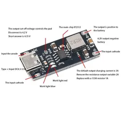 Type-C USB 5V 3A 3.7V 18650 Lithium Li-ion Battery Charging Board Charger Module