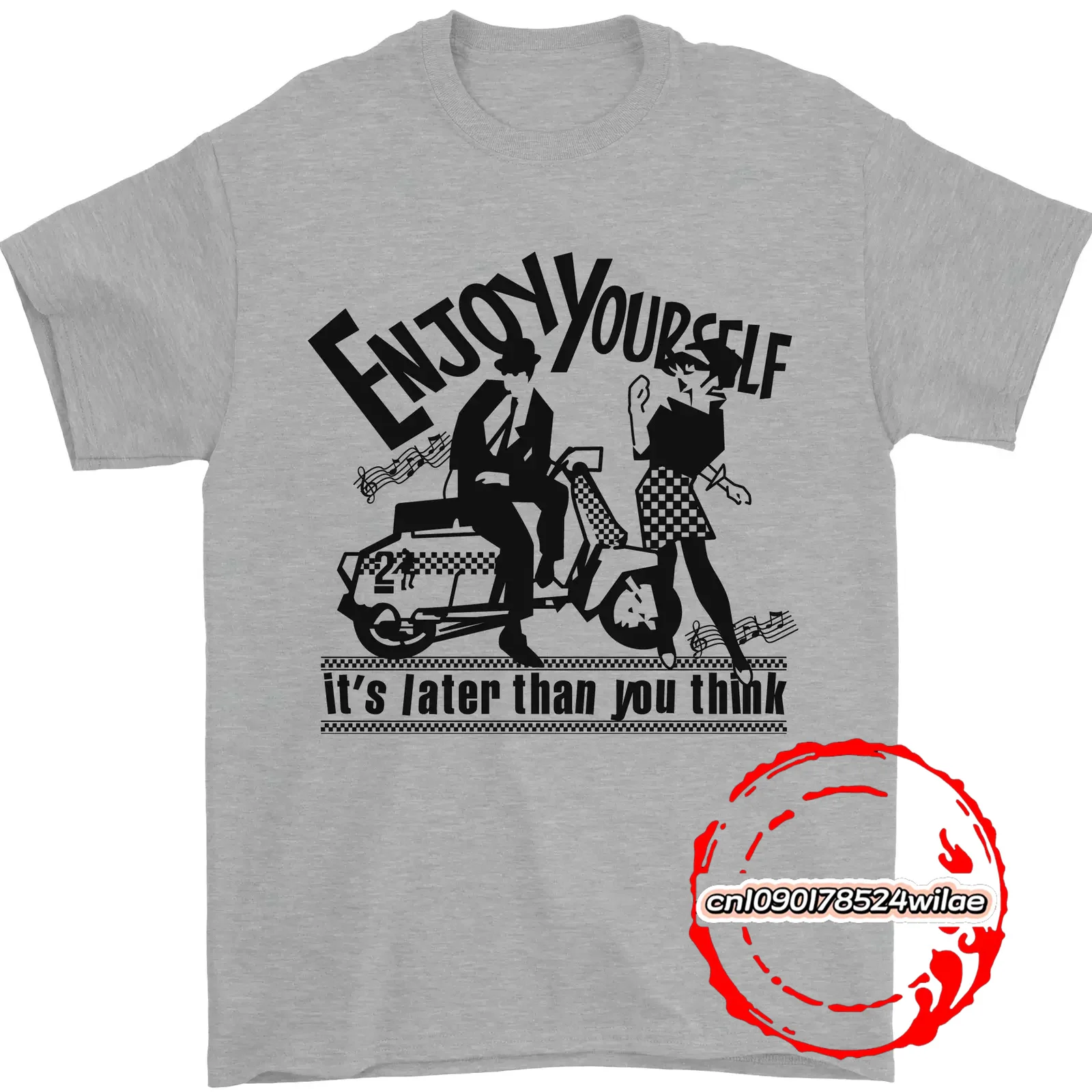 High Quality 2Tone Enjoy Yourself 2 Tone SKA Music Fashion Casual Men's Crew Neck T-Shirt 100% Cotton Extra Large Short Sleeve