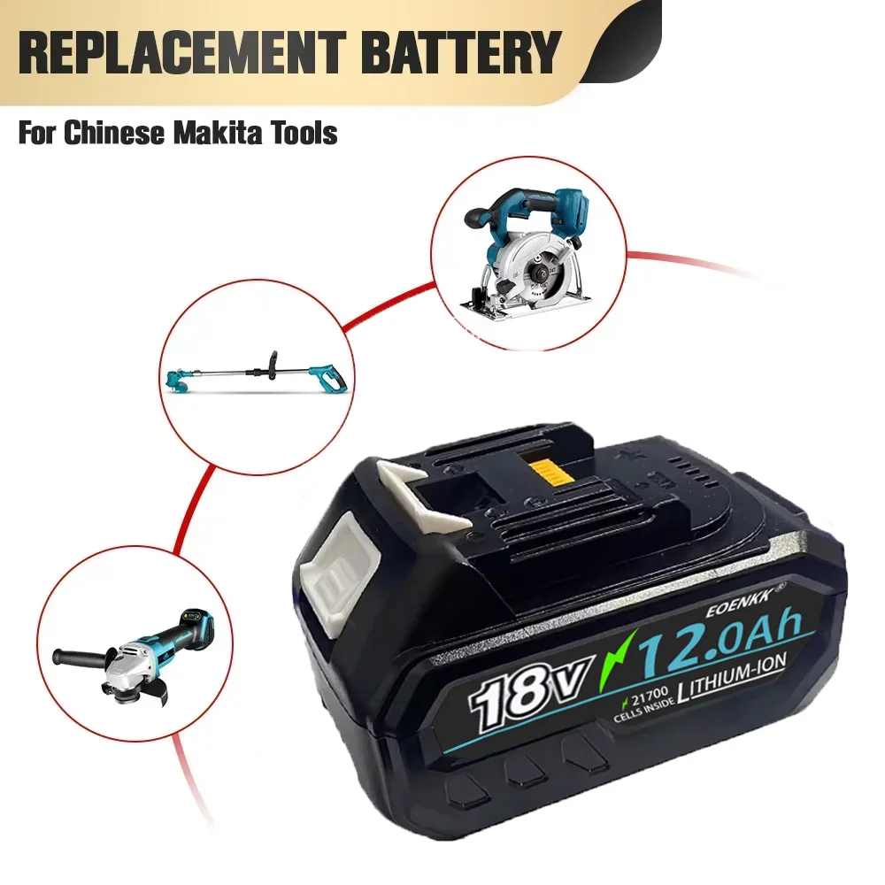 18V 12AH For Makita 18V 21700 Battery Power Tools Li-ion Replacement LXT BL1850 BL1840 for 18 V Screwdriver with bms