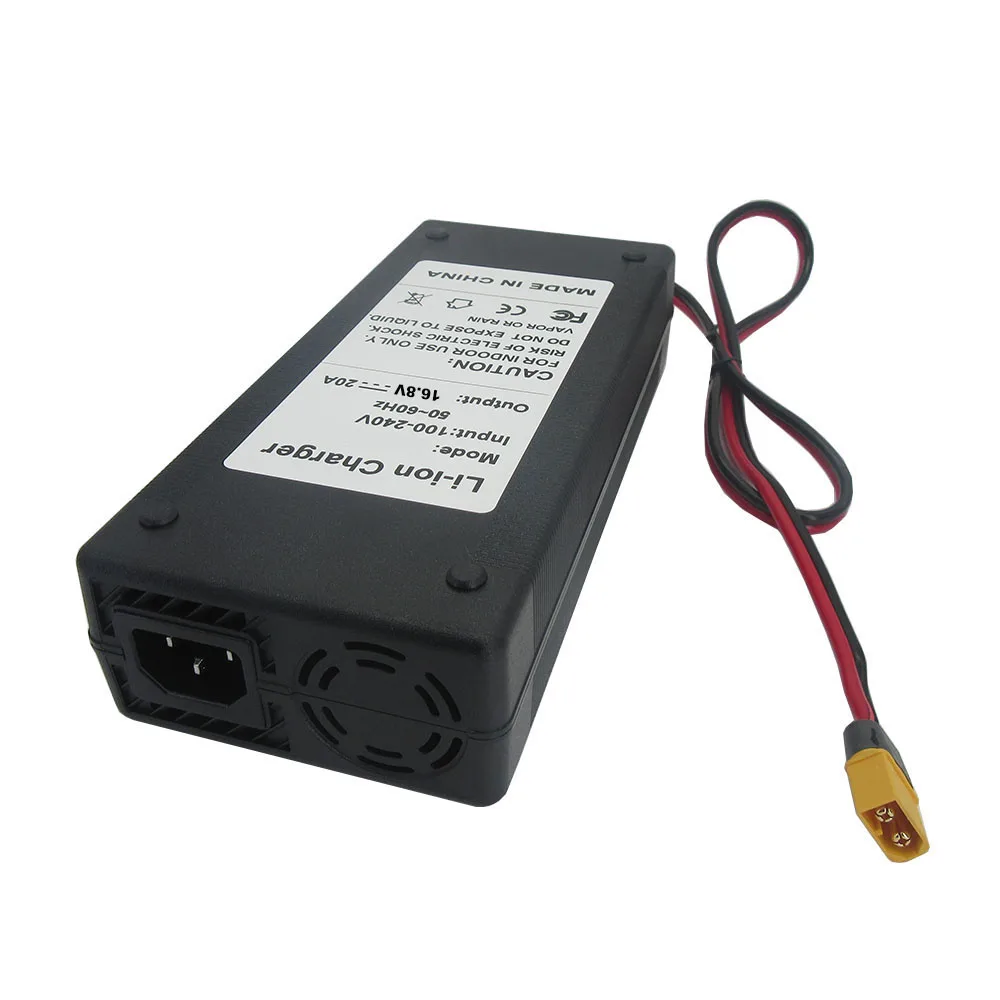 16.8V 20A Li-ion Battery Fast Charger 14.4V 14.8V 20A XT90 Connector 4S Lithium RV Solar System Bateria Charger 220V
