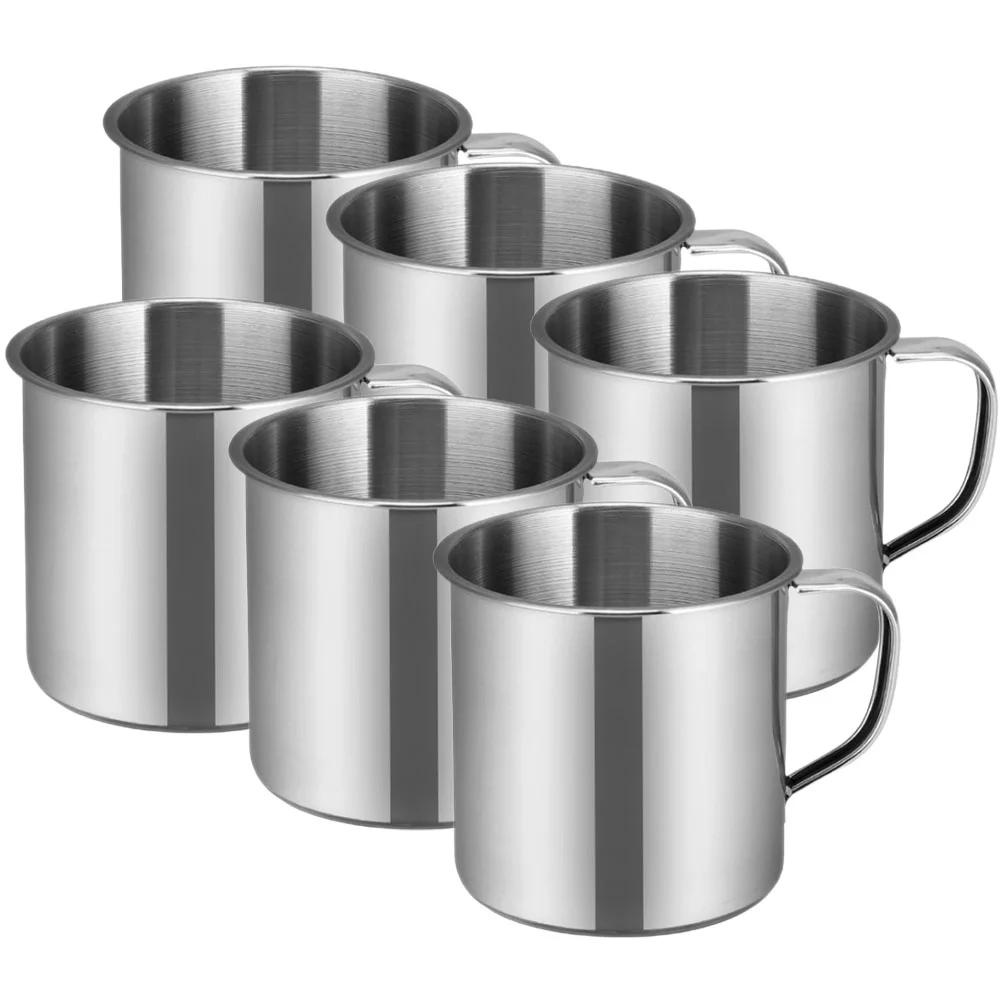 

6 Pcs Office Cup Kids Drinking Cups Stainless Steel Water for Camping Coffee Indoor