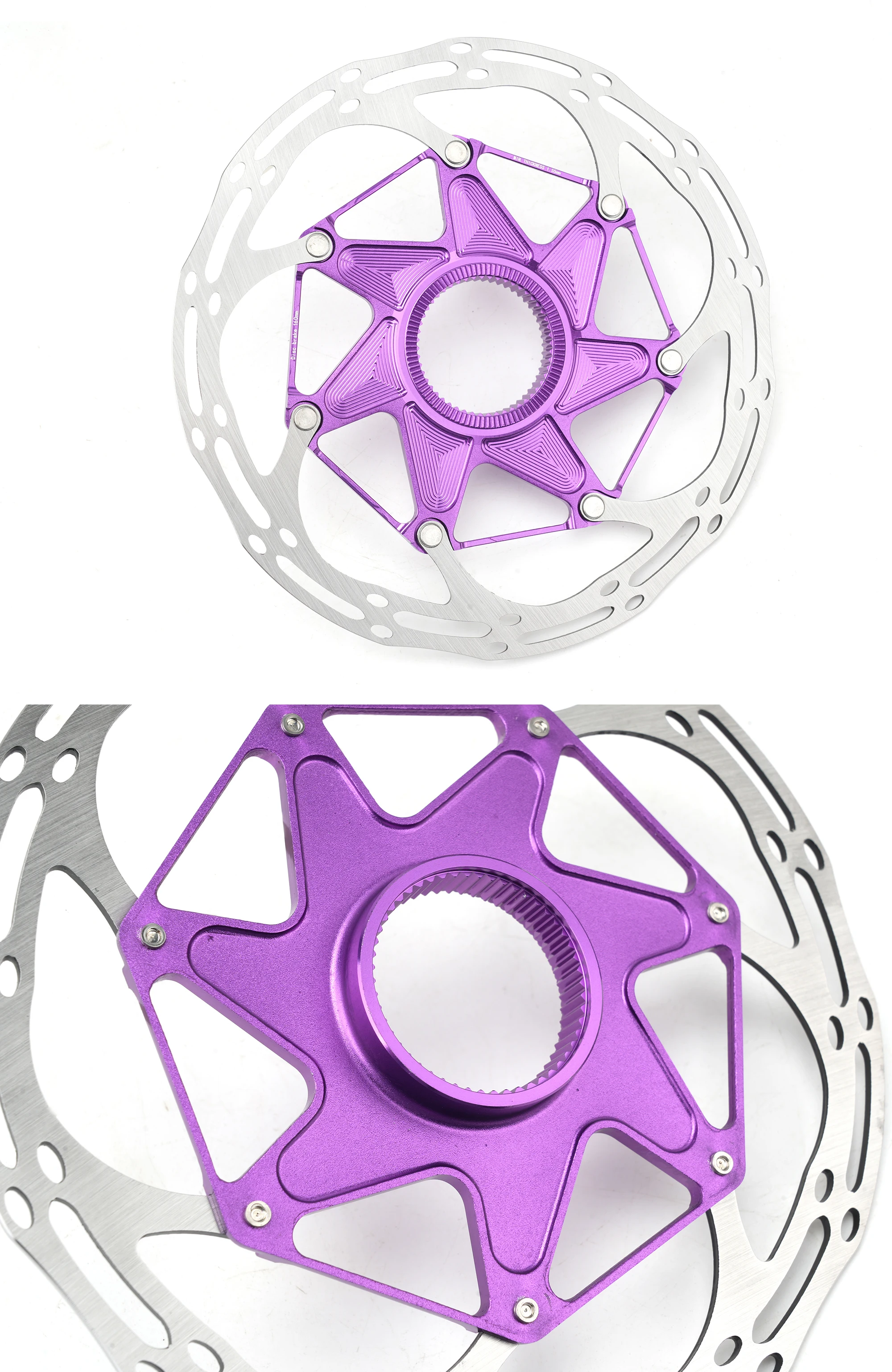 Fahrrad Center Lock Rotor 140mm/160mm Hohl Wärmeableitung Wind Brechen für Straße Mountainbike Scheibenbremse Zubehör – Detail 14