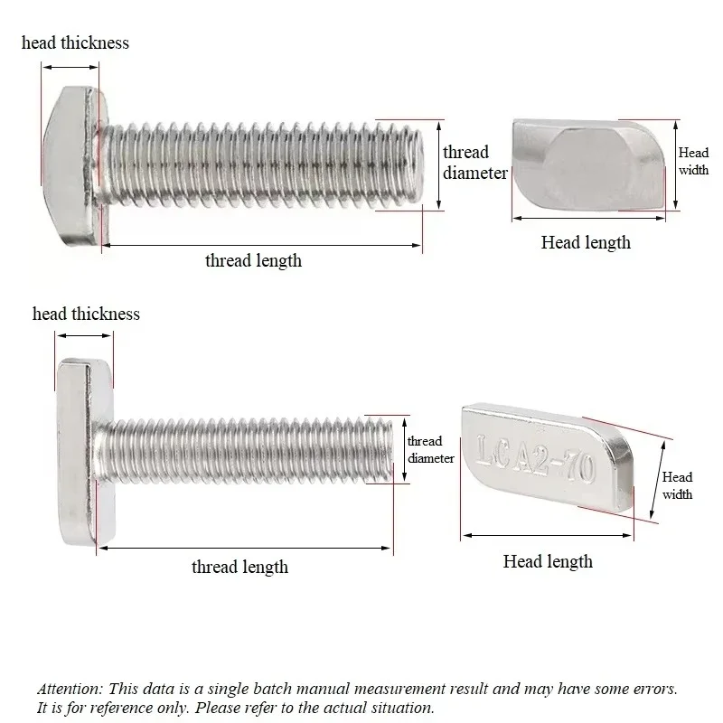M8 T-Bolt 304 Stainless Steel (A2-70) - T-Screws Locking Tooth Flange Nuts - for Solar Panel Mounting PV Rails Greenhous