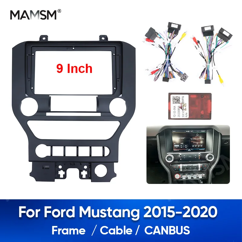 

MAMSM For FORD Mustang 2015-2020 Car Frame Fascia Adapter Canbus Box Decoder Panel Dashboard Android Radio Dash Fitting Kit