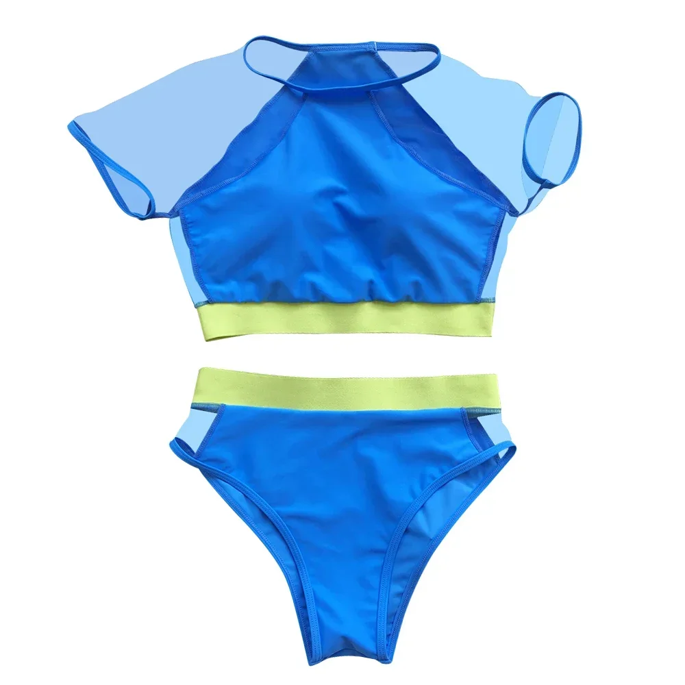 Vigorshely купальник с высокой талией, женский сексуальный сетчатый полый бикини 2025, купальник с эффектом пуш-ап, женский бразильский комплект бикини, купальный костюм для плавания