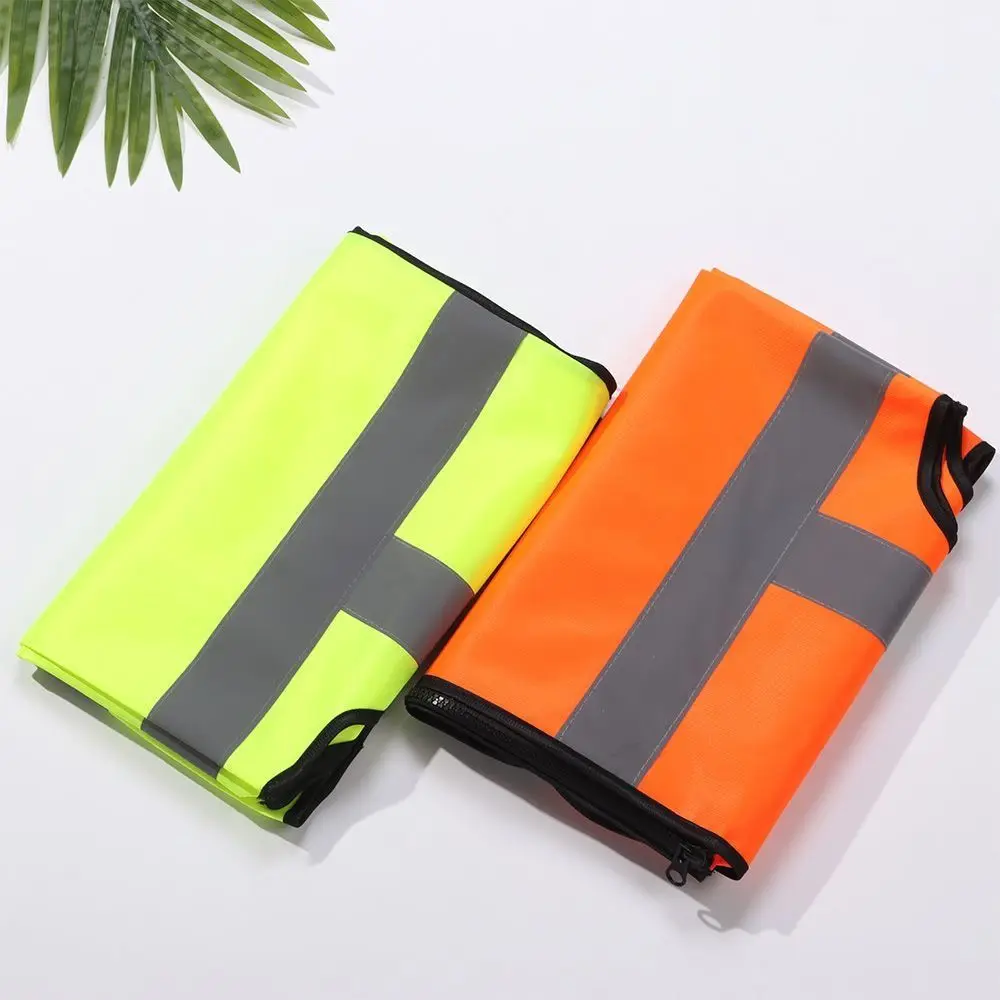 

Durable High Visibility Safety Vest Front Reflective Strips Zipper Workwear Uniforms Work Vest Night Work