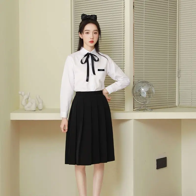 JK-Jupe plissée et chemisier pour femme, uniforme scolaire japonais, ensemble complet pour fille, uniforme de marin étudiant coréen