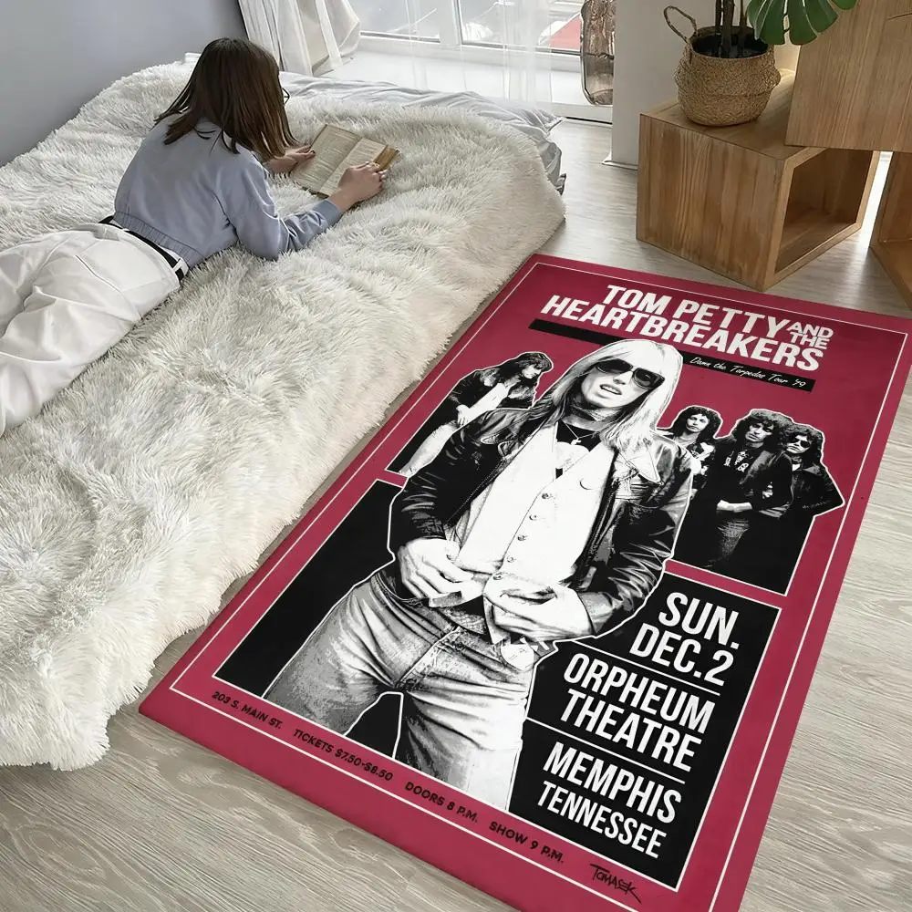 

Tom Pettys T-the heartbreakers Floor Mat Soft Thickened Non-Slip Door Mat for Living Room Home Decor Flannel Rugs
