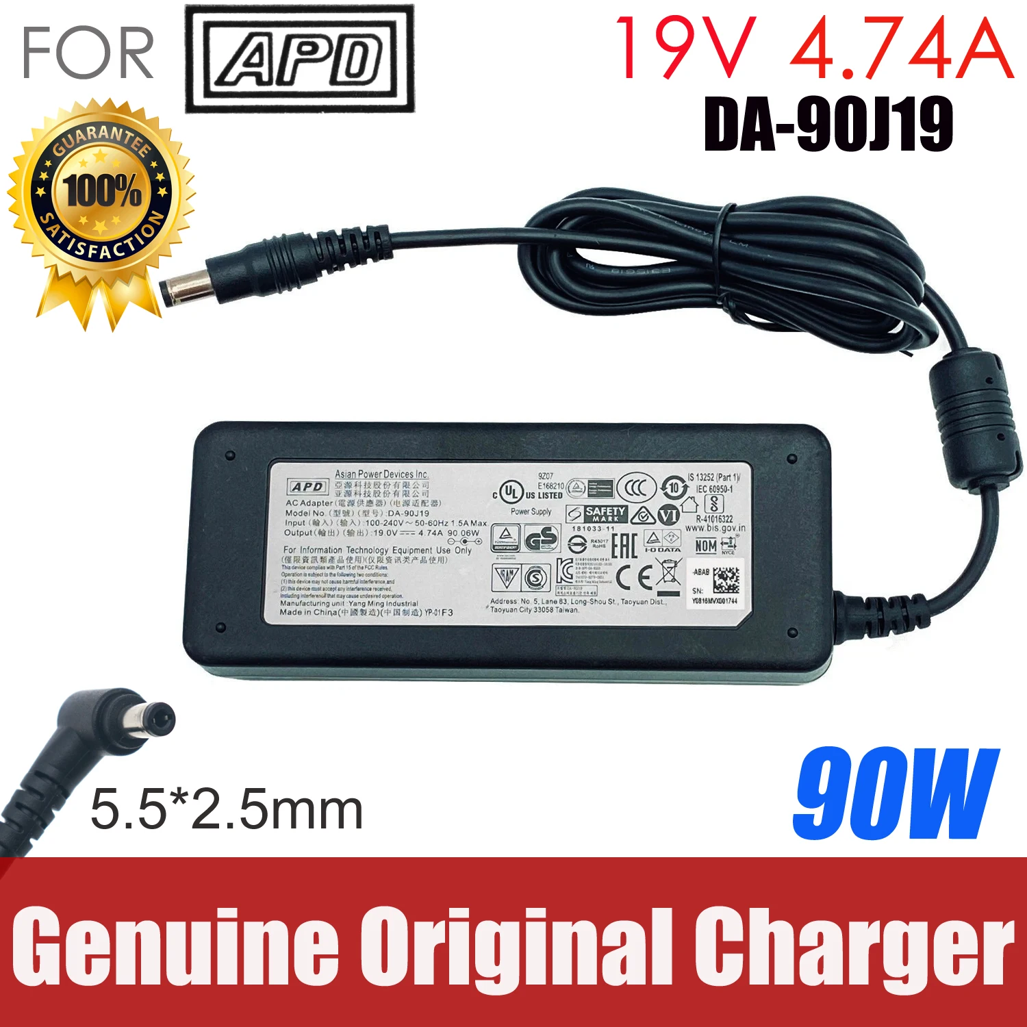 Para Intel NUC APD 90W, Nuevo Adaptador de Corriente CA, Cargador para Mini PC, 19V 4.74A 90W DA-90C19 DA-90J19 NB-90A19 NB-90B19 FSP090-DMBF1