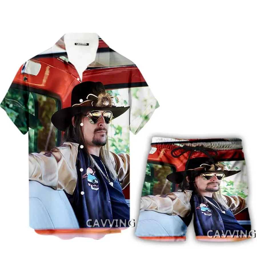 KID ROCK  3D Print Casual Hawaii Shirts+ Shorts Beach Shorts Suit Clothes Women/ Men's  Sets Suit  Clothes  AR1